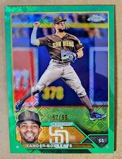 2023 Topps Chrome Logofractor Edition Xander Bogaerts Green Refractor 62/99 #44