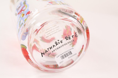 Anthropologie Nathalie Lete Christmas Holiday Two Dogs Juice Glass NEW w/ Tags - Picture 6 of 6