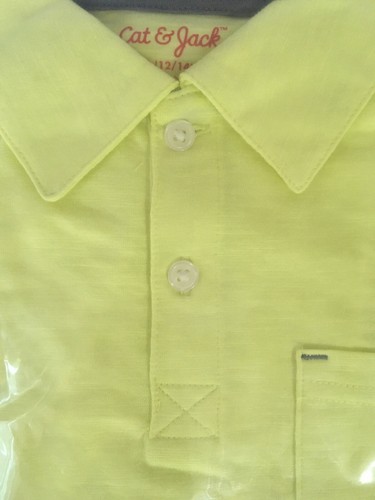 Camisa polo de punto de manga corta para niños Cat & Jack amarilla L 12/14 - Imagen 3 de 6