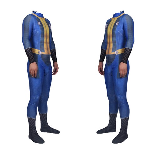 Fallout 4 Vault Jumpsuit Cosplay Suit Costume Adult Kids Tights Halloween Party - Picture 11 of 14