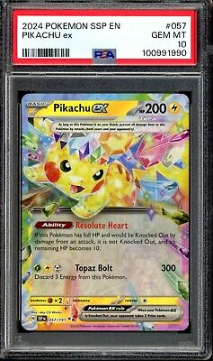 PSA 10 GEM MINT Pikachu ex 057/191 Surging Sparks 2024 | eBay PSA 10 GEM MINT Pikachu ex 057/191 Surging Sparks 2024 | eBay