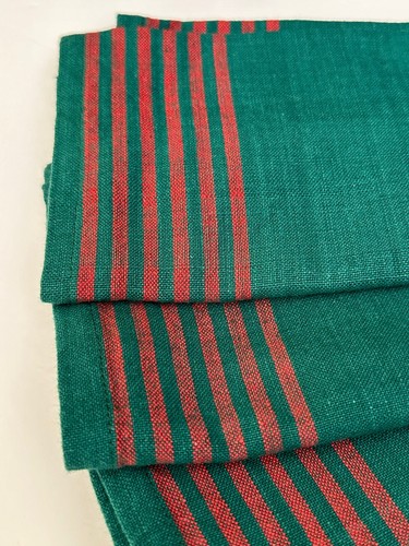 Christmas Cotton Table Napkins Set 7 Green Red Rustic Country Farmhouse 19x19 - Picture 3 of 19