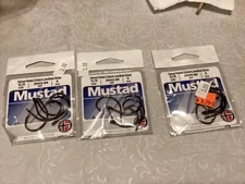 Lot of 3 Packages of 5 new Mustad Demon Perfect Circle 6/0 In Line Hook 39944-bn