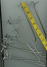 17 Peg Board Hooks Metal Total L is 6 3/4" x 1  1/16" Wide Hook 1/8" Thick New