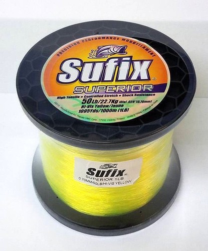 SUFIX SUPERIOR HI-VIS YELLOW MONOFILAMENT LINE - 1LB SPOOL (CHOOSE LB TEST) - Picture 9 of 11