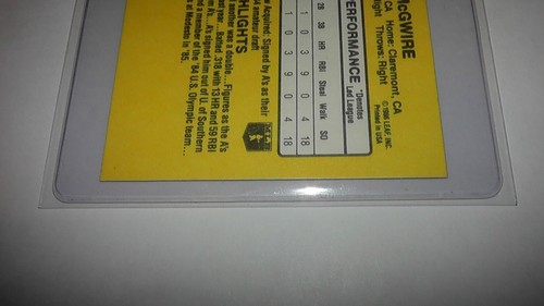 1987 Donruss Baseball Card Mark McGwire Grade 10 #46 Oakland Athletics Rookie RC - Picture 8 of 8