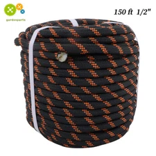 Double Braided Polyester Rope Strong Arborist Rigging Rope 48 Strand 1/2" X 150'