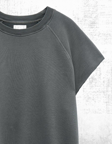 Ex Hush Women’s Long Sleeve Leonie Short Sleeve T-Shirt in Washed Black - Picture 5 of 7