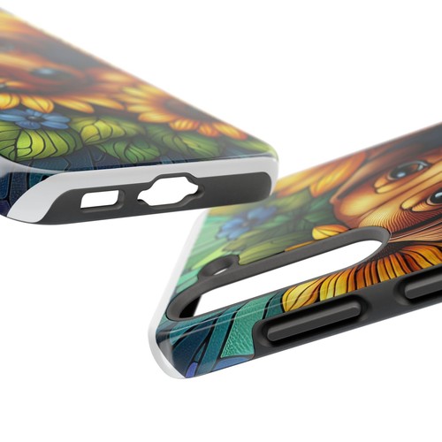 Cute Dachshund Phone Case Dog Lover Gift Tough Phone Cover Doxie Stained Glass - Picture 100 of 109