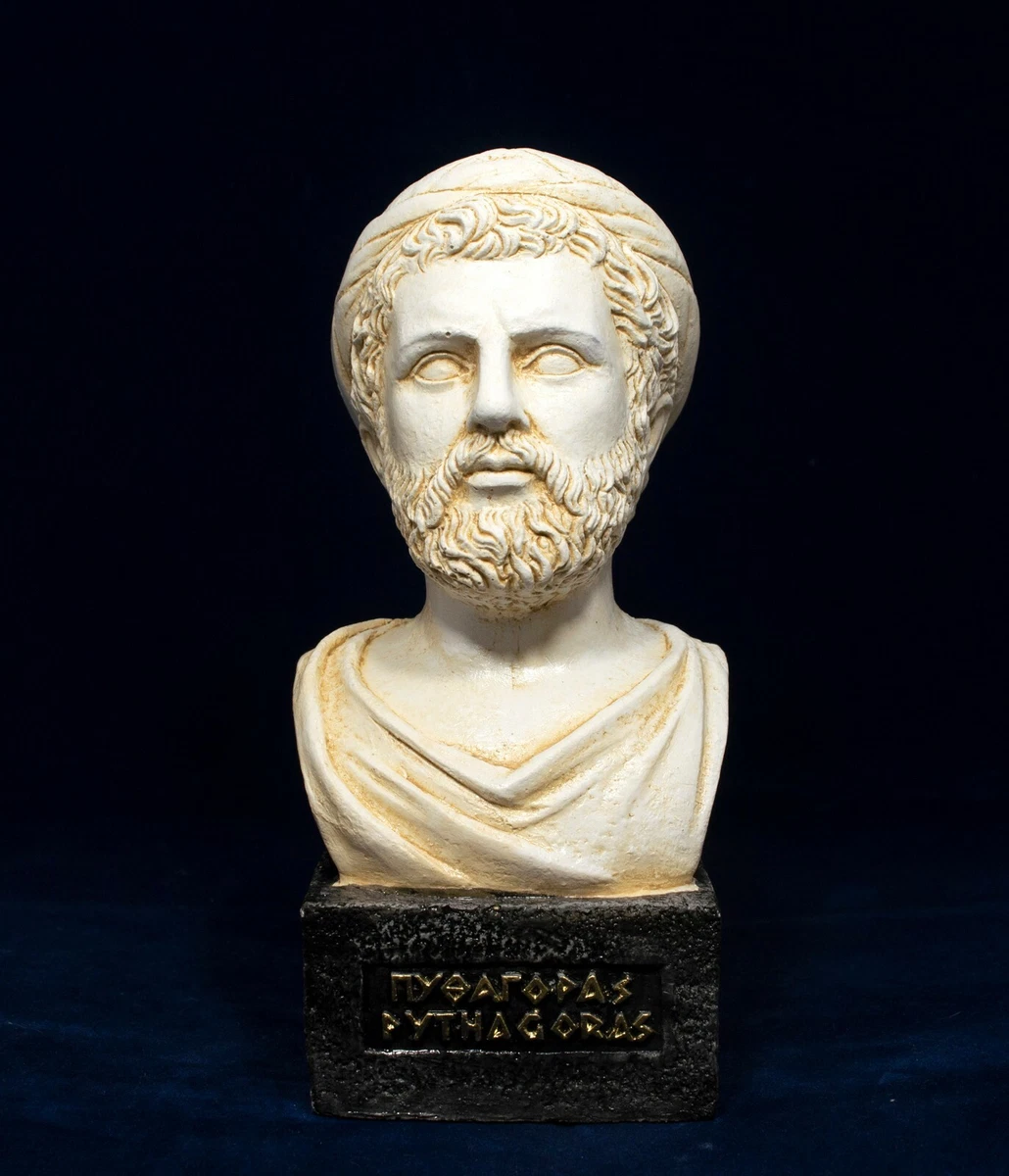 Pythagoras Philosopher Mathematician Scientist Bust Statue Sculpture 6.3 Inches