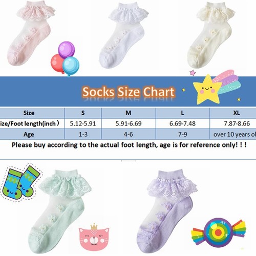 Ruffle Pageant Socks for Toddler Girls Lace Mesh Ankle Socks Summer 5 Pairs - Picture 7 of 9