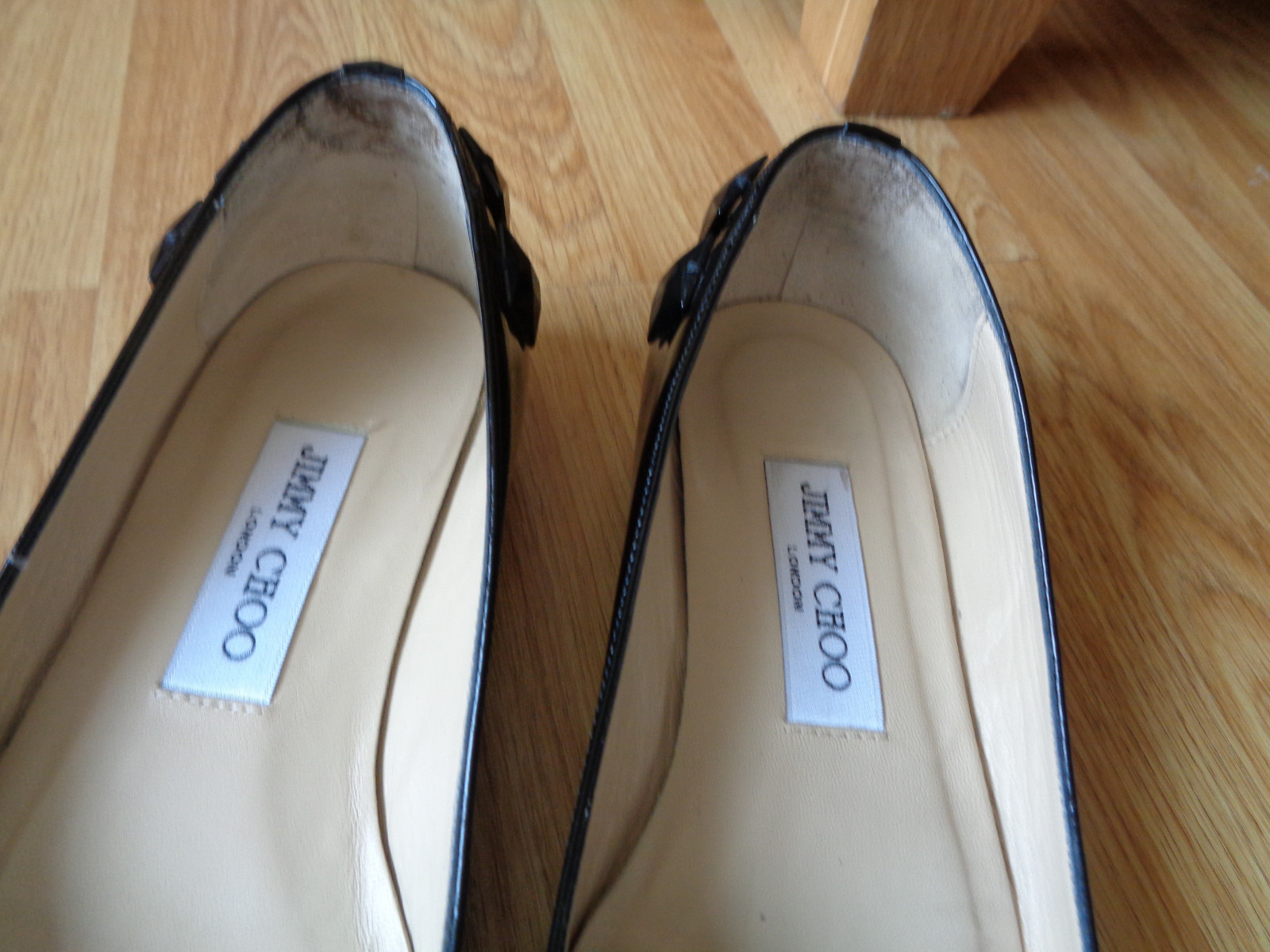 Jimmy Choo Flat Leather Leather Leather Patant Black shoes Size 36.5 e72249 Jimmy Choo Flat Leather Leather Leather Patant Black shoes Size 36.5 e72249