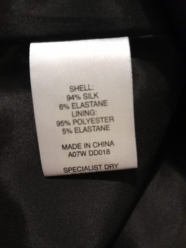 KAREN MILLEN SZE 14 NAVY SILK FIT N FLARE DRESS.EMBROIDERED EDGE.RUCHED SIDES. - Picture 9 of 9