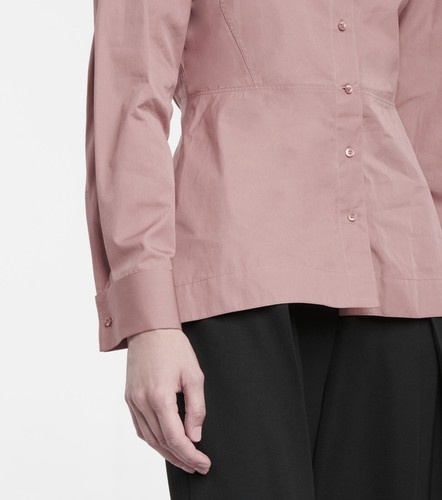 Blusa ALAIA AZZEDINE 44 12 Rosa Brumosa Algodón Popelina Bordado Arabesco - Imagen 4 de 11