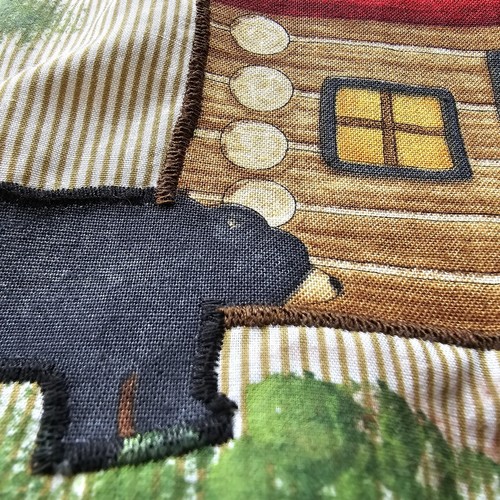 Las Olas By Oved International Log Cabin Bear Button Up Shirt Blouse Size M - Photo 14 sur 14