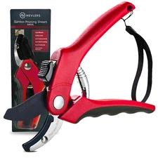 Nevlers Garden Scissors Red ANVIL Pruning Shears Stainless Steel 8 mm Cutting