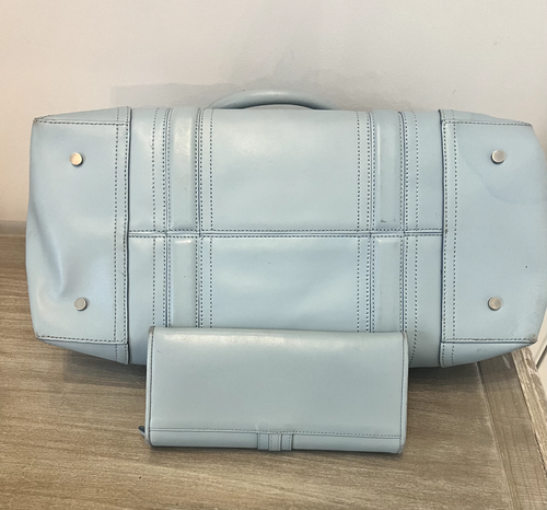 Pre-loved Gorgeous Ann Taylor Light Blue Satchel Bag with Matching Wallet - Picture 3 of 11