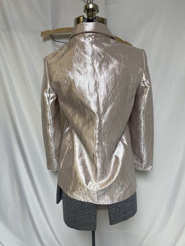 NEW Asos Pant Suit Size 4 Two Piece Set Metallic Pink Ankle Length Pockets NEW - Picture 17 of 24