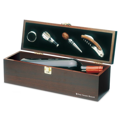 Caja de regalo de madera para guardar una botella de vino y accesorios de vino. ¡Vino no incluido! - Imagen 3 de 3