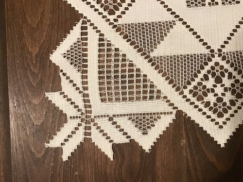 Lace Table Runner Ivory Patchwork Quilt Design 52" x 14 - Picture 9 of 11