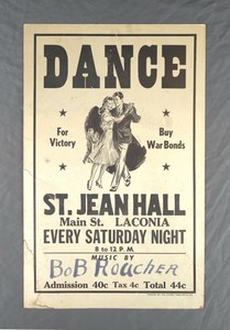 Rare-Vintage-WW2-War-Bonds-St-Jean-Hall-Dance-Poster-Circa-1943