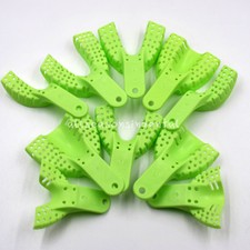 100x Autoclavable Dental Disposable Plastic Impression Tray Holder Denture Green