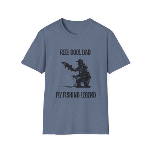 Reel Cool Dad Fly Fishing T-Shirt Funny Father's Day Gift Fisherman Men Outdoors - Picture 10 of 11