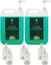 5L SAFE HANDS LUXURY HAND WASH 2X 5L & PUMP & 6X500ML (EMPTY) - TEA TREE & MINT 4.00 per litre
