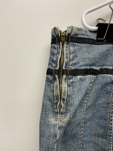 Venezia Size 24 Denim Stretch Skirt With Side Zipper Closure and Tie. - Picture 3 of 7