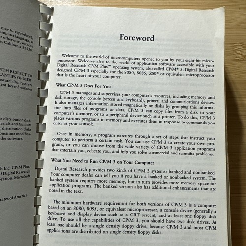 Digital Research - CP/M Plus Benutzerhandbuch - Programmiererhandbuch - Systemhandbuch - Bild 8 von 21