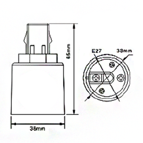New G24 4 Pin 65mm To E27 Screw LED Light Bulb Lamp Adapter Converter Holder Lot - Picture 2 of 9