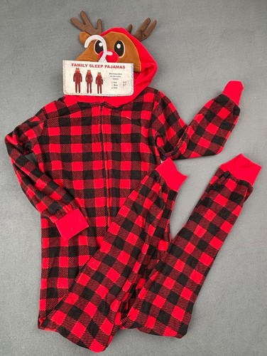 New Kids Boys Girls Matching Reindeer One Piece Pajamas Outfit Christmas - Picture 4 of 4