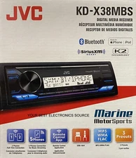 NEW JVC KD-X38MBS, 1-DIN Digital Media Receiver w/ Bluetooth, Marine/Motorsports