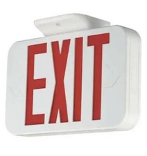 HUBBELL LIGHTING COMPASS CERRC LED EXIT,WHITE RED LETTERS 120-277VAC New