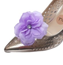 Purple Color Flower Clips for Shoes 2 piece , Shoe Clips, Shoe Accessories