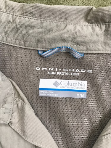 EUC Columbia Omni Shade Fishing Shirt Vented Sun Protection Collared Men's M - Picture 8 of 19