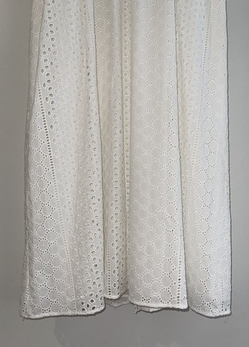 ZARA WHITE SLEEVELESS COLLARED CUTWORK EMBROIDERY GATHERED WAIST DRESS SIZE XL - Imagen 16 de 17