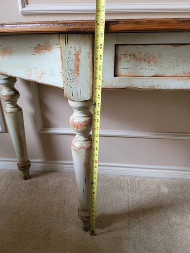 VTG DREXEL Studio Distressed Country Shabby Chic Entry Hallway Console Table - Picture 8 of 19