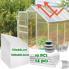 10x / 14x Gewächshausplatten Doppelsteg PC Hohlkammerplatten Stegplatten 4mm/6mm