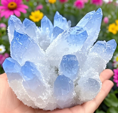 2025Rare Raw Blue Quartz Crystal Cluster Natural Rough Geode Reiki Art Decor - Picture 6 of 13