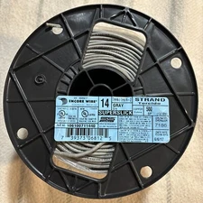 Set Of 4 14 AWG Thhn/Thwn-2 Stranded Copper Wire 500' Reel Of Gray Encore Wire