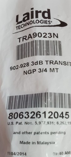 Laird TRA9023N Omnidirectional Antenna,Phantom,NMO,902-928MHZ - Picture 2 of 2