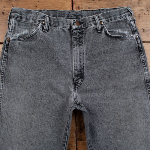 Vintage Wrangler Jeans Pants Trousers 36x28 USA Made 90s Unisex Straight Grey - Picture 4 of 10