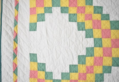 Beautiful Vintage 30's Triple Irish Chain Antique Quilt ~Nice Sawtooth Border! - Picture 5 of 7