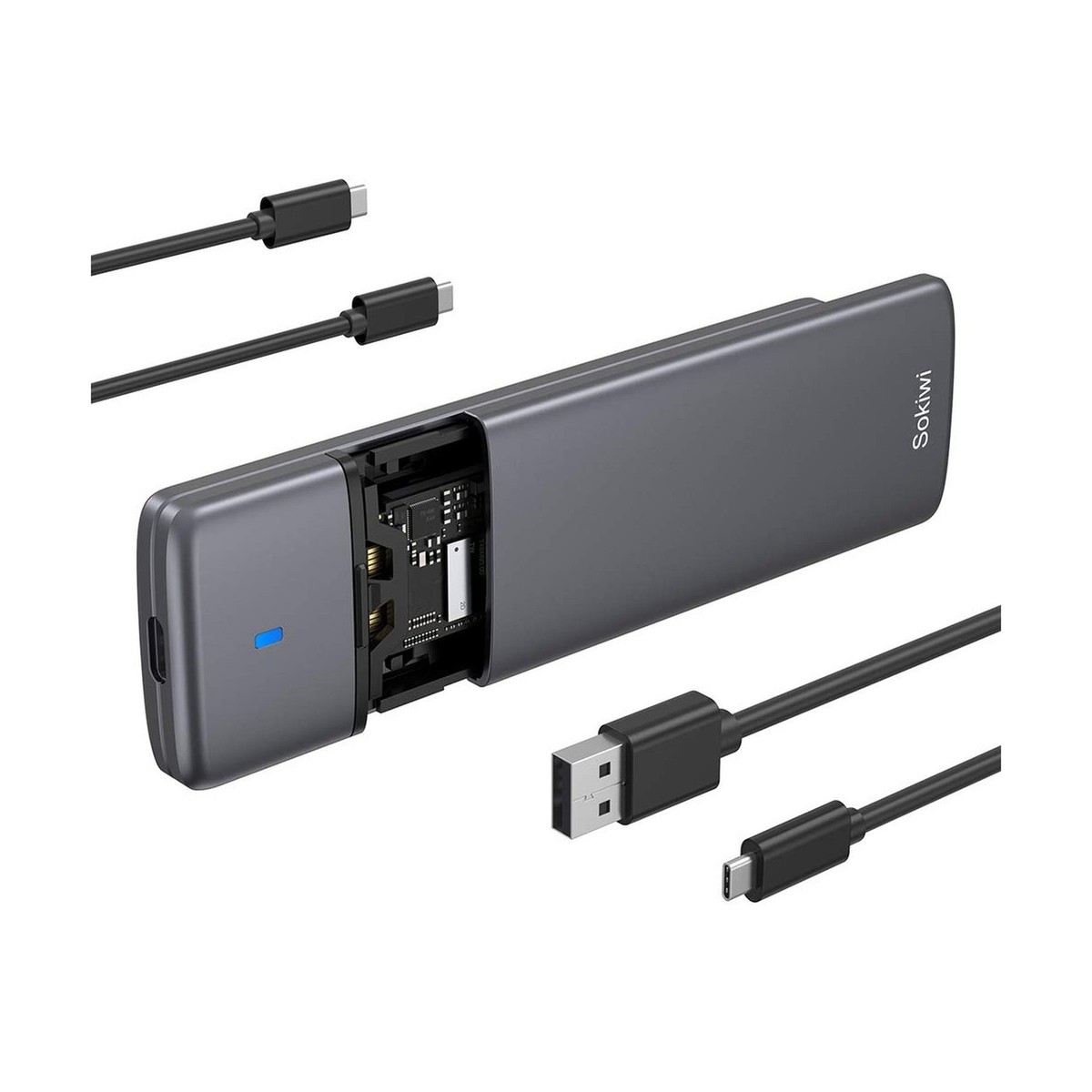 M.2 NVMe SATA SSD Enclosure Adapter Tool-Free, USB 3.2 Gen2 10Gbps