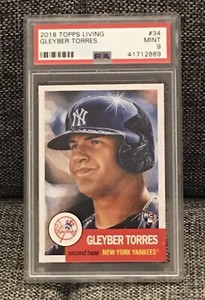 2018 Topps Living Set #34 Gleyber Torres RC PSA 9 (Mint) + FREE Card