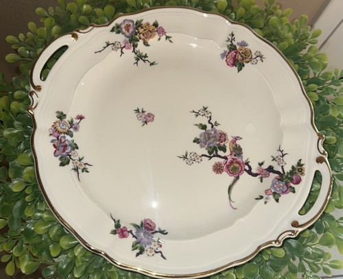 Bernardaud Bengali Limoges France Porcelain Pierced Handled Cake Plate France - Picture 2 of 6