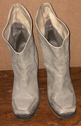 Vic Matie Size EU 38/US 7 Women’s Brown Leather Square Toes 4” Heels Boots Italy - Picture 2 of 23