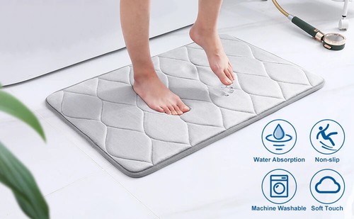 Memory Foam Bathroom Bath Mat Soft Non-Slip Carpet Absorbent Floor Bathroom Rug - Bild 12 von 23
