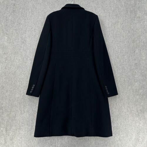 J Crew Lady Day Italian Double Cloth Peacoat Wool Coat 12 Tall Black Jacket - Picture 2 of 9